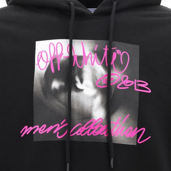 Off-White Tornado Type Design Slim Fit Black Hoodie