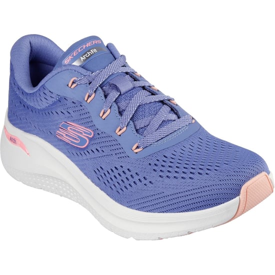 Skechers Arch Fit 2.0 Big League Damen Textil Sneaker In Blau/Rosa - Image 1