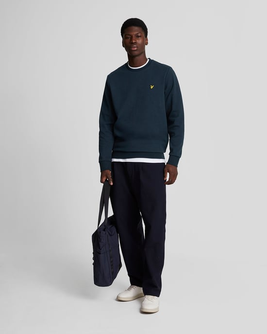 Interlock-Sweatshirt mit Rundhalsausschnitt für Herren in Marine - Image 2