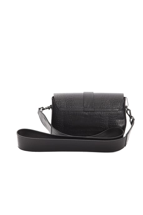 Pompei Donatella Damen Schwarz Leder Umhängetasche - Image 3
