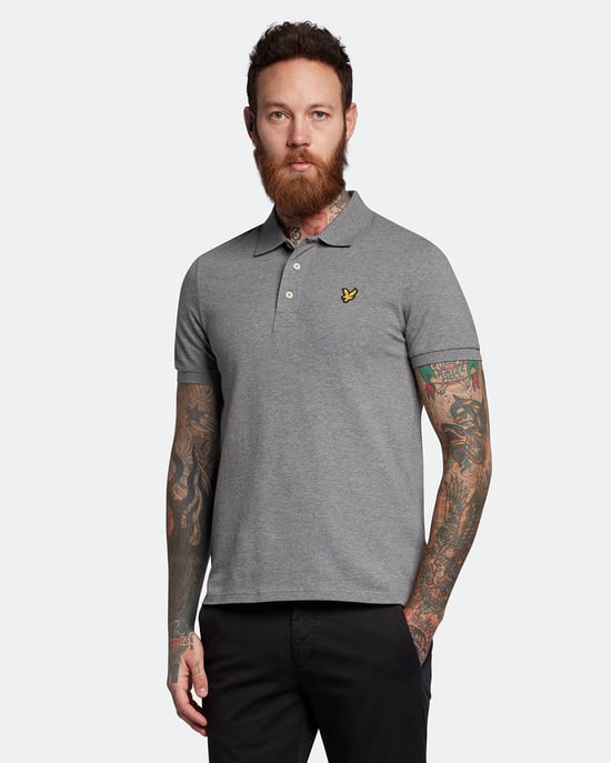 Lyle & Scott Einfarbiges Polohemd in Grau - Image 1