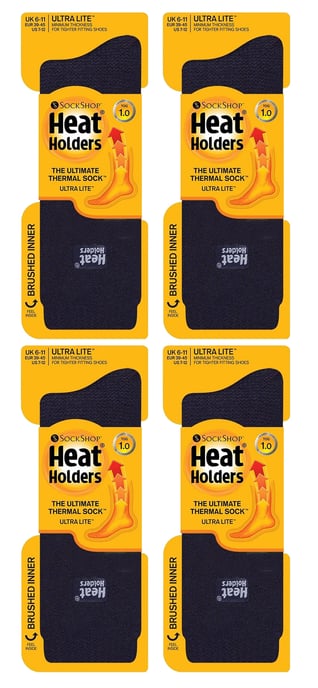 Heat Holders Ultra Lite - 4 Paar Multipack Mens Thermal Socks | Ultra Thin Warm Socks for Dress Socks in Winter - Navy - Image 2