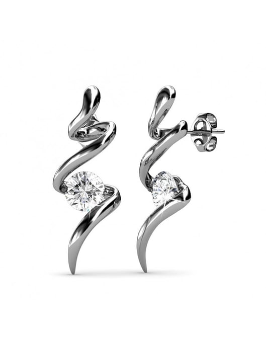Spiralförmige Ohrringe - Silber und Kristall - Image 1