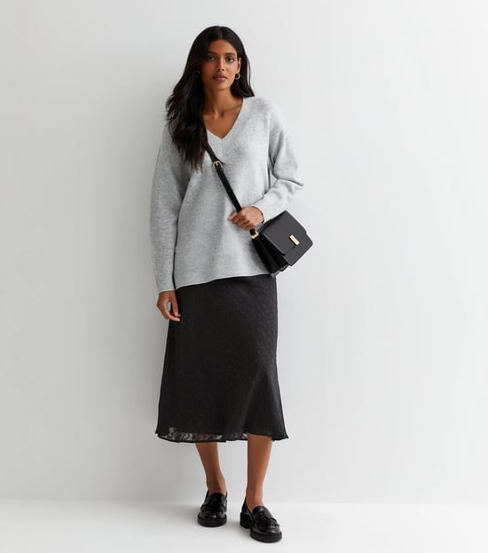 Animal Print Jacquard Bias Midi Skirt