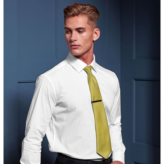 Premier Herren-Krawatte aus Satin (schmale Klinge) (Zitrone) - Image 2