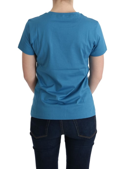 Dolce & Gabbana Damen Blau Baumwolle 2017 Motiv T-Shirt - Image 3