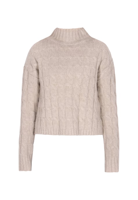 Dreimaster Pullover Damen Hellbraun Melange - Image 1