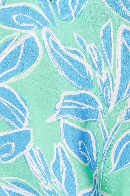 Petite Green Floral Flute Sleeve Blouse