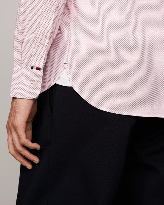 Tommy Hilfiger Flex Mini Print Long Sleeve Mens Slim Shirt