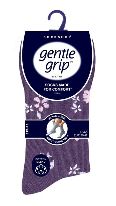 Gentle Grip - 6 Paar Damen Gentle Grip nicht elastische Socken - SOLRH214 - Image 2