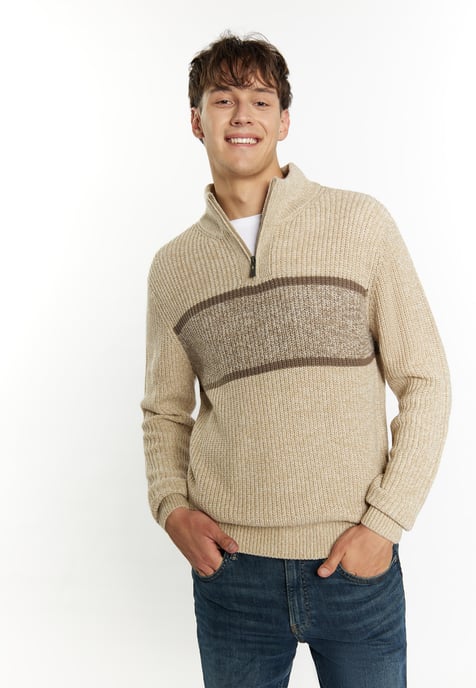 Mo Grobstrickpullover Herren Beige Mehrfarbig - Image 3