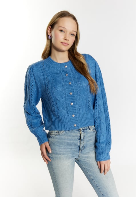 Mymo Strickcardigan Damen Himmelblau - Image 3