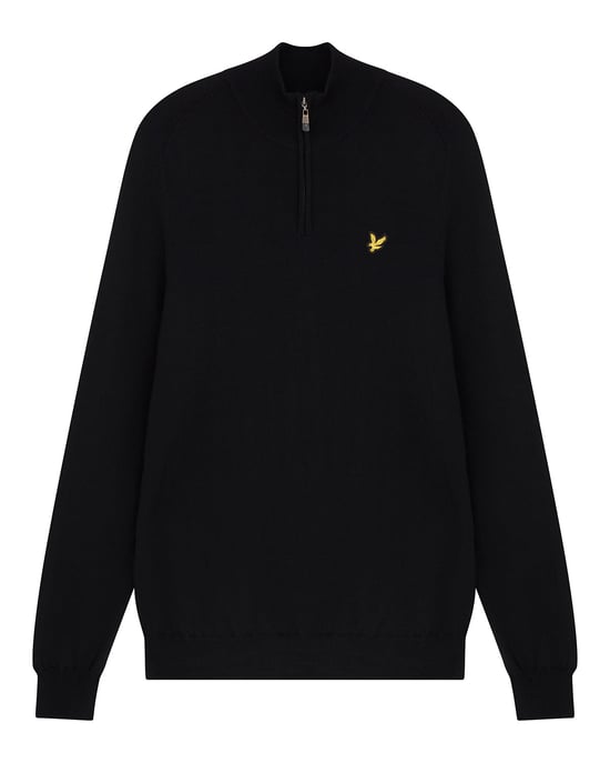 Lyle & Scott Golf Merino 1/4 Zip Pullover in Schwarz - Image 5