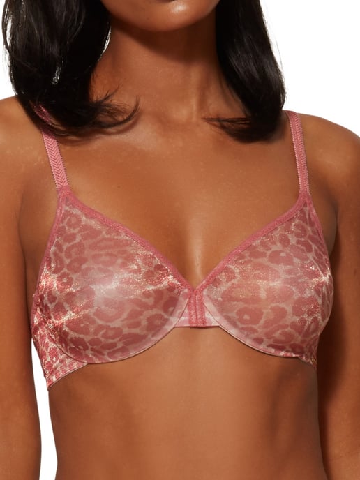 Glossies Sheer Plunge Bra - Animal Print