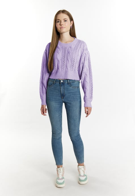 Mymo Kurzer Strickpullover Damen violett - Image 2