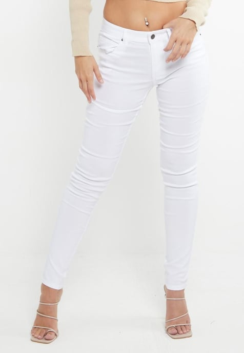 MYT Damen Skinny Super Stretch Chinos Weiß - Image 3