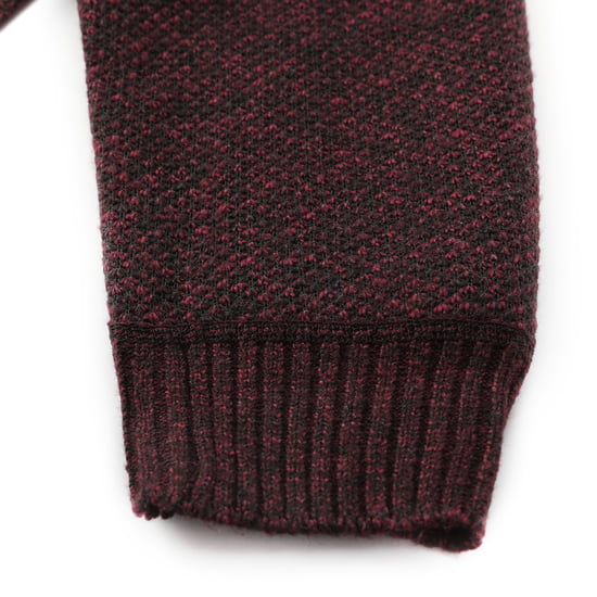 Herren Strickjacke mit Zwei Taschenknopf Stehkragen Strickjacke für den Winter Burgund - Image 6