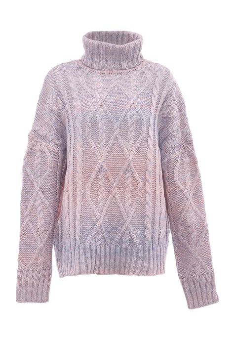 Mymo Rollkragenpullover Damen blau rosa - Image 1