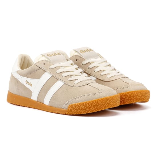 Gola Elan Damen Wildleder Turnschuhe In Beige - Image 1
