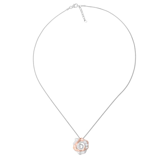 Orphelia 'Ivory' Women's 925 Sterling Silver Chain with Pendant - Silver/Rose ZH-7091/1