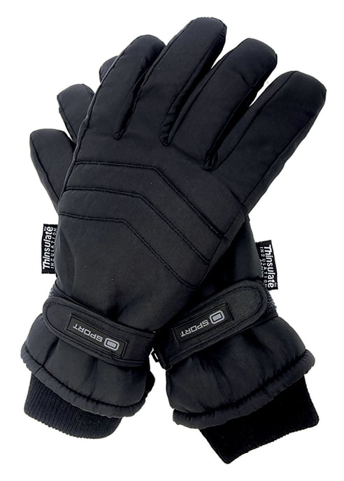 Herren 3M Thinsulate 40 Gramm thermisch isolierte wasserdichte Skihandschuhe - Schwarz - Image 1