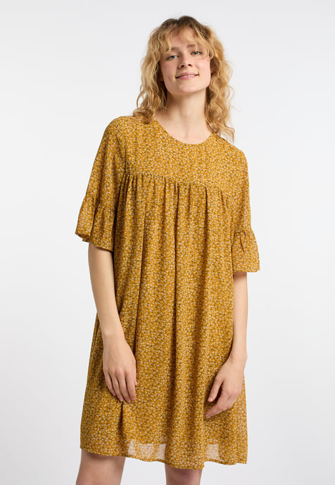 Dreimaster Kleid Damen Dunkelgelb Mehrfarbig - Image 3