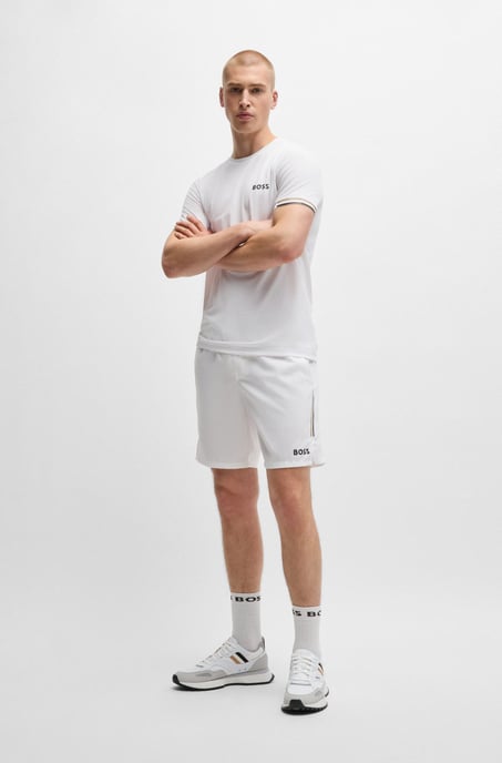 Men's Boss Matteo Berrettini Water-Repellent Shorts in Natural