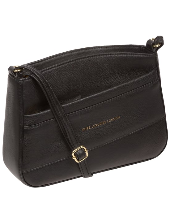 Helena' Black Nappa Leather Cross Body Bag