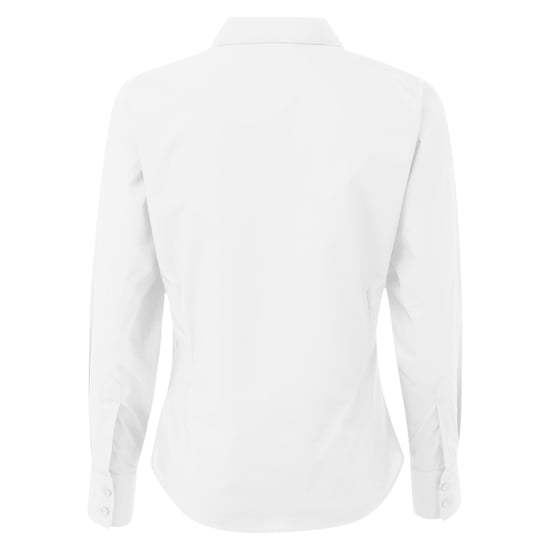 Premier Womens/Ladies Poplin Long-Sleeved Blouse (White)