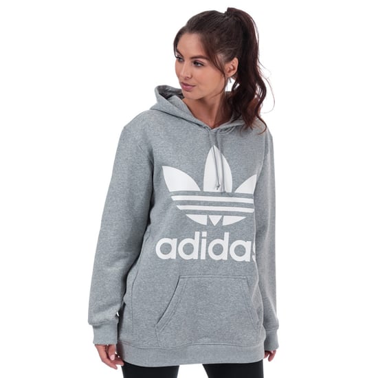 Women's adidas Originals Oversize Trefoil Hoody in Grey Marl