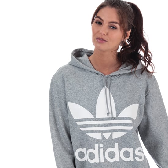 Women's adidas Originals Oversize Trefoil Hoody in Grey Marl