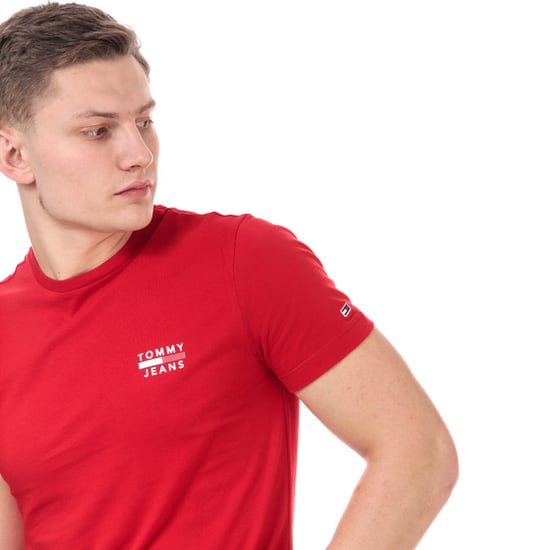 Men's Tommy Hilfiger TJM Chest Logo T-Shirt in Red
