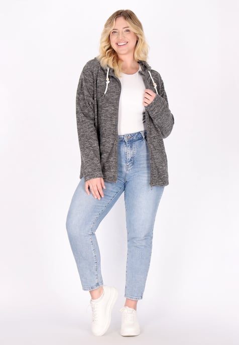 Dreimaster Fleecejacke Damen Grau Melange - Image 2