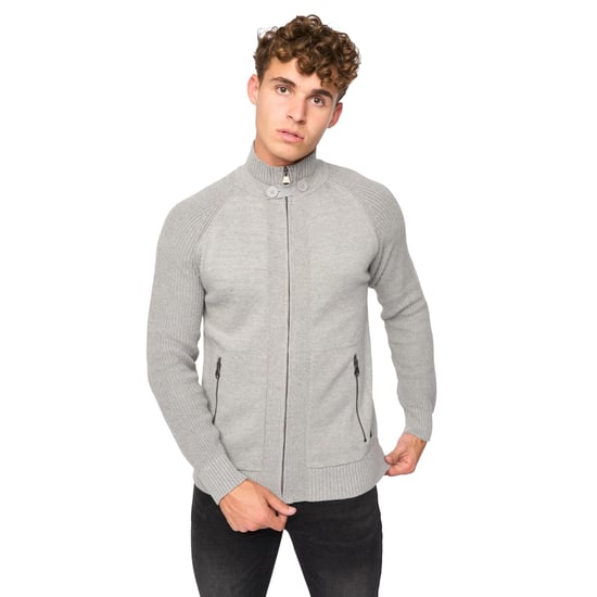 Crosshatch - "Birchin" Pullover Durchgehender Reißverschluss für Herren (Grau) - Image 1