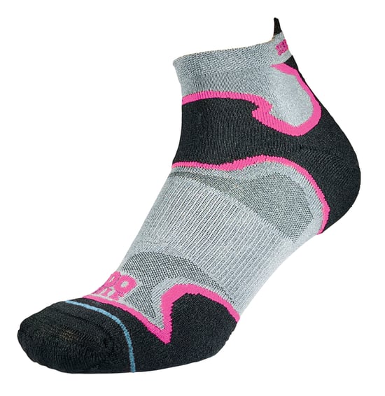 1000 Mile - Damen Fusion Knöchelsocken aus Repreve mit Anti-Blasen-Polster - Silber / Pink - Image 1