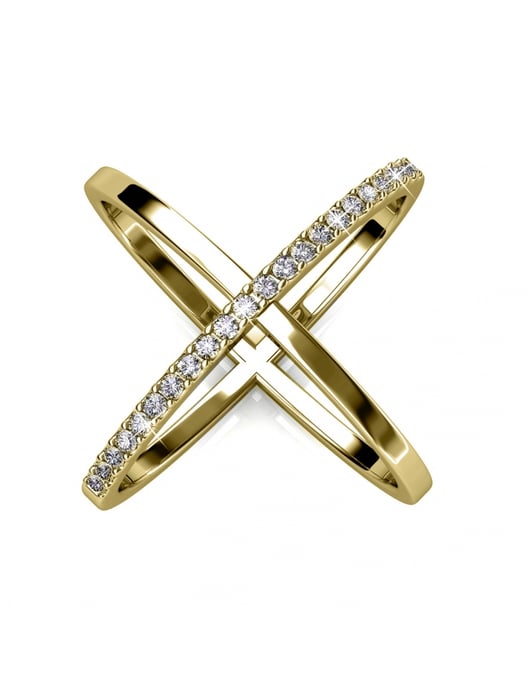 X Duo Ring - Gold und Kristall - Image 1