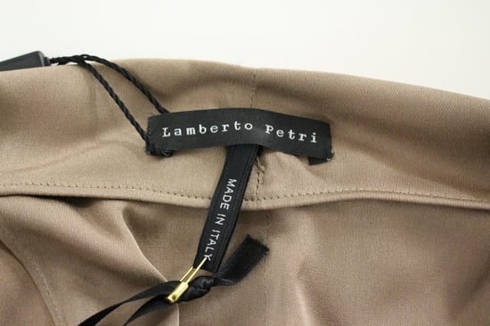 Lamberto Petri Damen Braun Drapiertes Seiden Sheath Cocktailkleid - Image 5