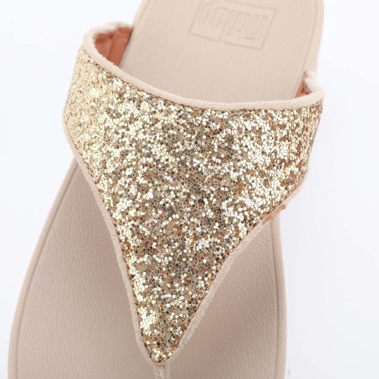 Damen Fit Flop Lulu Glitter Zehenstegsandalen in Gold - Image 5