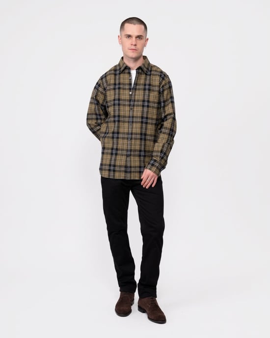 Oliver Sweeney Censo Mens Long Sleeved Brushed Cotton Shirt - Image 3