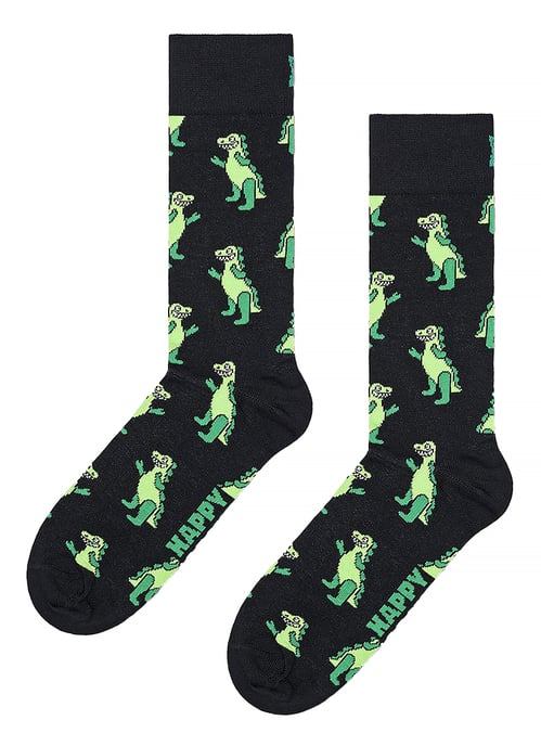 Neuheit Dinosaurier-Print Socken | Happy Socks | Süße Lustige Dino-Socken - Grün - Image 2