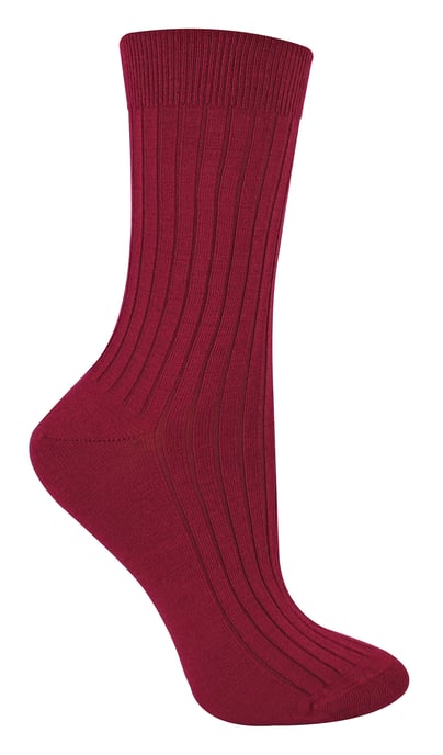Damensocken aus Merinowolle | Steven | Dicke Outdoor-Stiefelsocken für Damen, Burgunderrot - Image 1