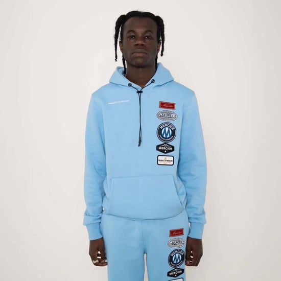 Men's Mercier Hybrid Badge Hoodie in sky