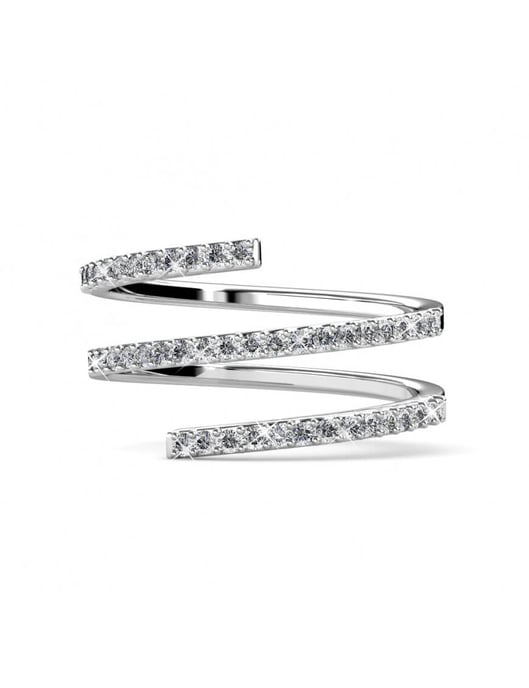 Spiralförmiger Ring - Silber und Kristall - Image 3