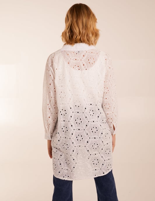 Crochet Detailed Long Sleeve Shirt