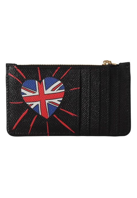 Dolce & Gabbana Women's Black Leather #DGLovesLondon Cardholder Coin Case Wallet
