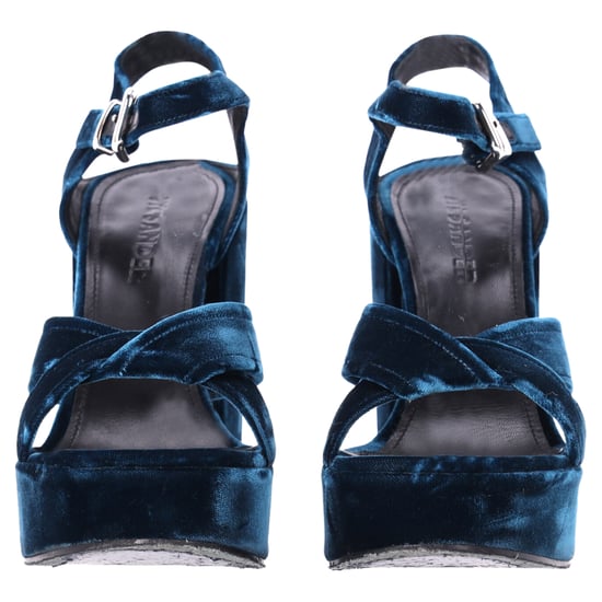Jil Sander Chunky Sandalenabsätze aus blauem Samt - Image 2