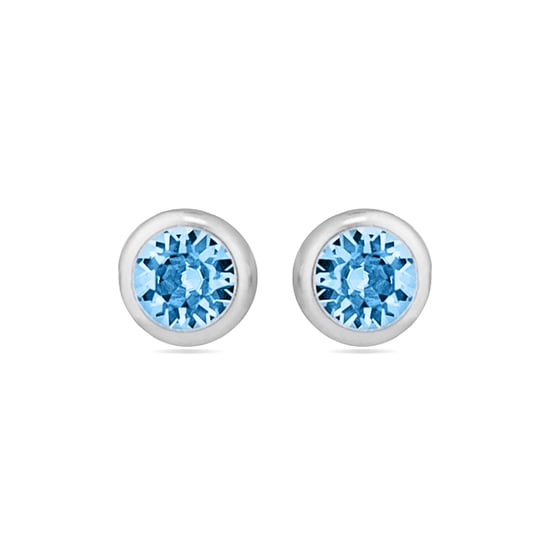 Luxenter Essential Ohrringe aus 925er Sterlingsilber mit Aquamarin-Zirkonia und rhodiniertem Finish - Image 1