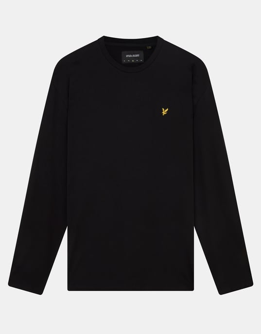 Lyle & Scott Schlichtes T-Shirt mit langen Ärmeln in Schwarz - Image 1