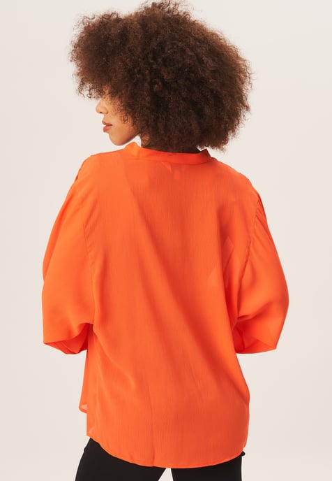 Strukturierte Chiffon Oversized Bluse - Image 4