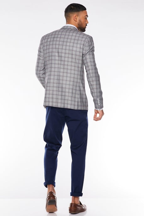 Grey End Check Blazer